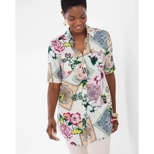 Chico’s Silky Soft Floral Tiles Tunic